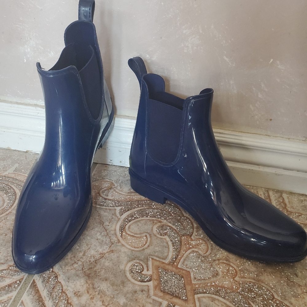 Blue Ralph Lauren ankle rain boots